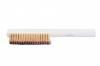 Brass Scratch Brush <br> Plastic Handle <br> 3-1/4" x 3/4" x .003" Wire x 7-1/4" Overall <br> Grobet 16.311